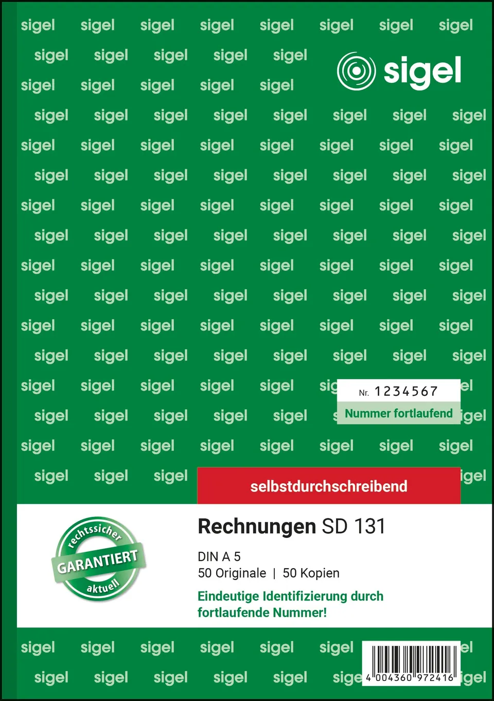 sigel-rechnungsblock-a5-2x50-blatt-fortlaufend-nummeriert image 1