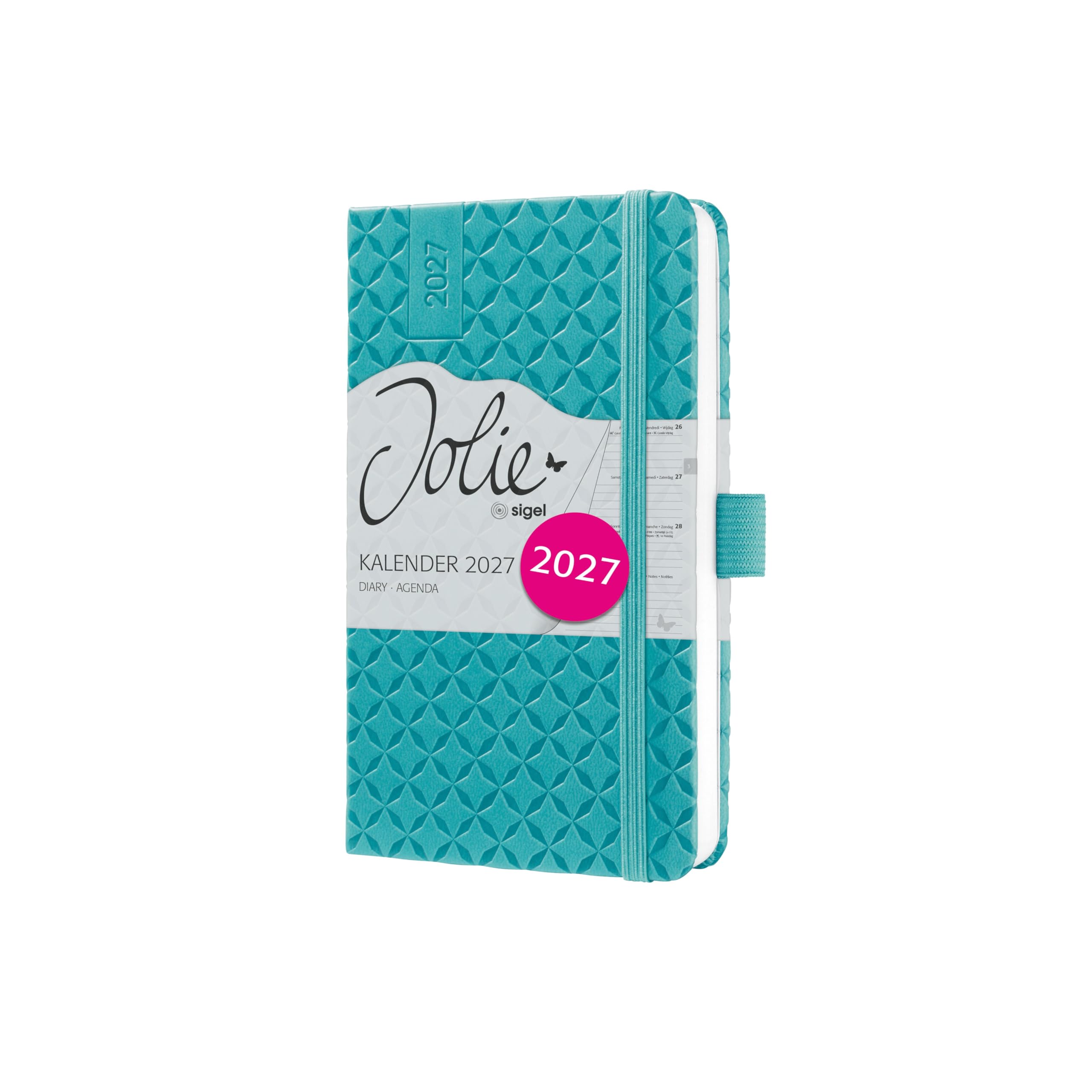 sigel-jolie-wochenkalender-2027-a6-petrol-hardcover-terminplaner image 1