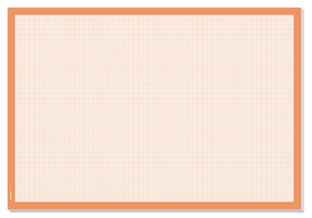 sigel-ho270-schreibtischunterlage-millimeterpapier-a2-orange-30-blatt image 1