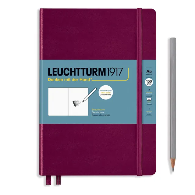 leuchtturm1917-skizzenbuch-medium-a5-hardcover-112-seiten-150-g-m-port-red image 1