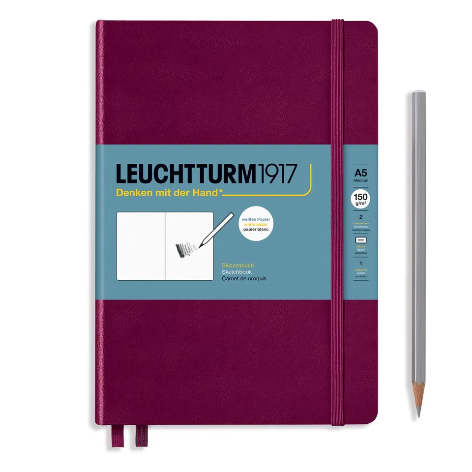 leuchtturm1917-skizzenbuch-medium-a5-hardcover-112-seiten-150-g-m-port-red image 1