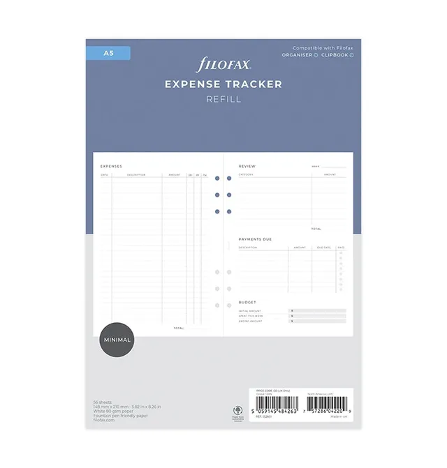 filofax-expense-tracker-a5-ausgabenplaner-einlage image 1