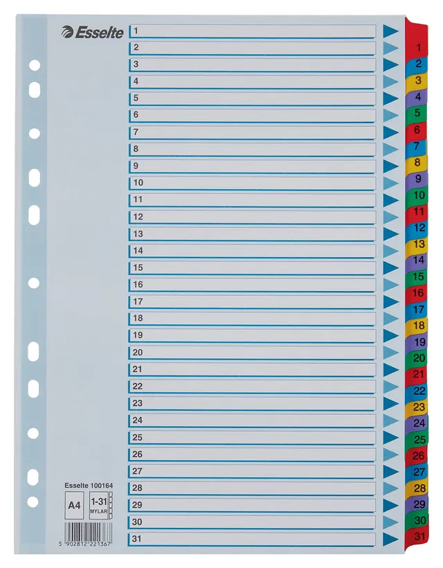 esselte-register-a4-1-31-mit-deckblatt-blau-karton-100164 image 1