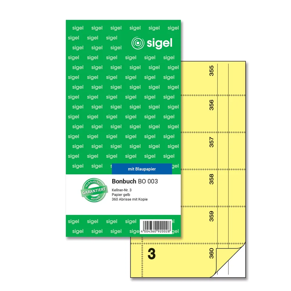 sigel-bo003-bonbuch-gelb-10-5-x-20-cm-360-abrisse-kellner-nr-3 image 1