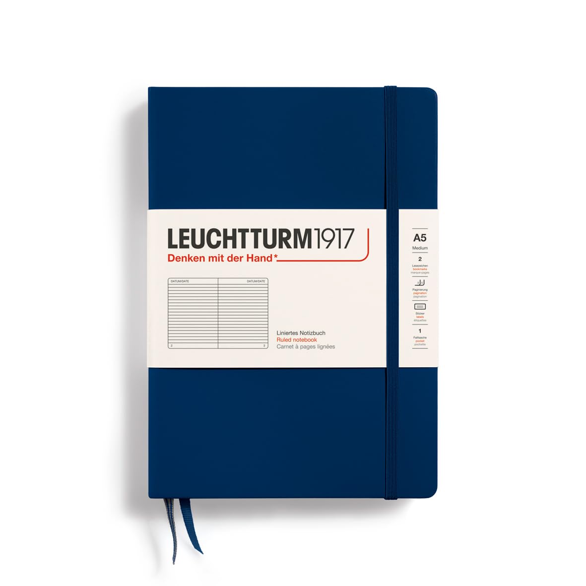 leuchtturm1917-notizbuch-medium-a5-hardcover-liniert-marine image 1