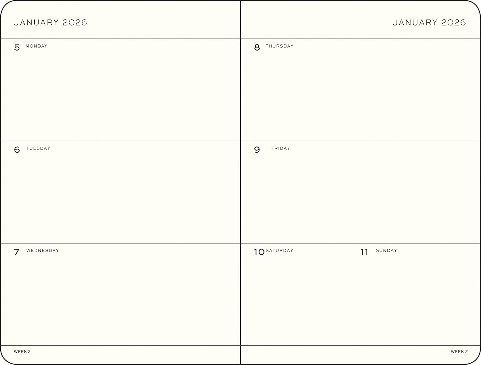 leuchtturm1917-wochenkalender-paperback-b6-2026-rising-sun-englisch image 2