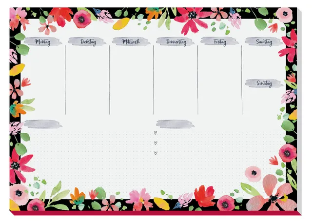 sigel-schreibtischunterlage-jolie-flower-love-a3-wochenplaner-30-blatt image 1
