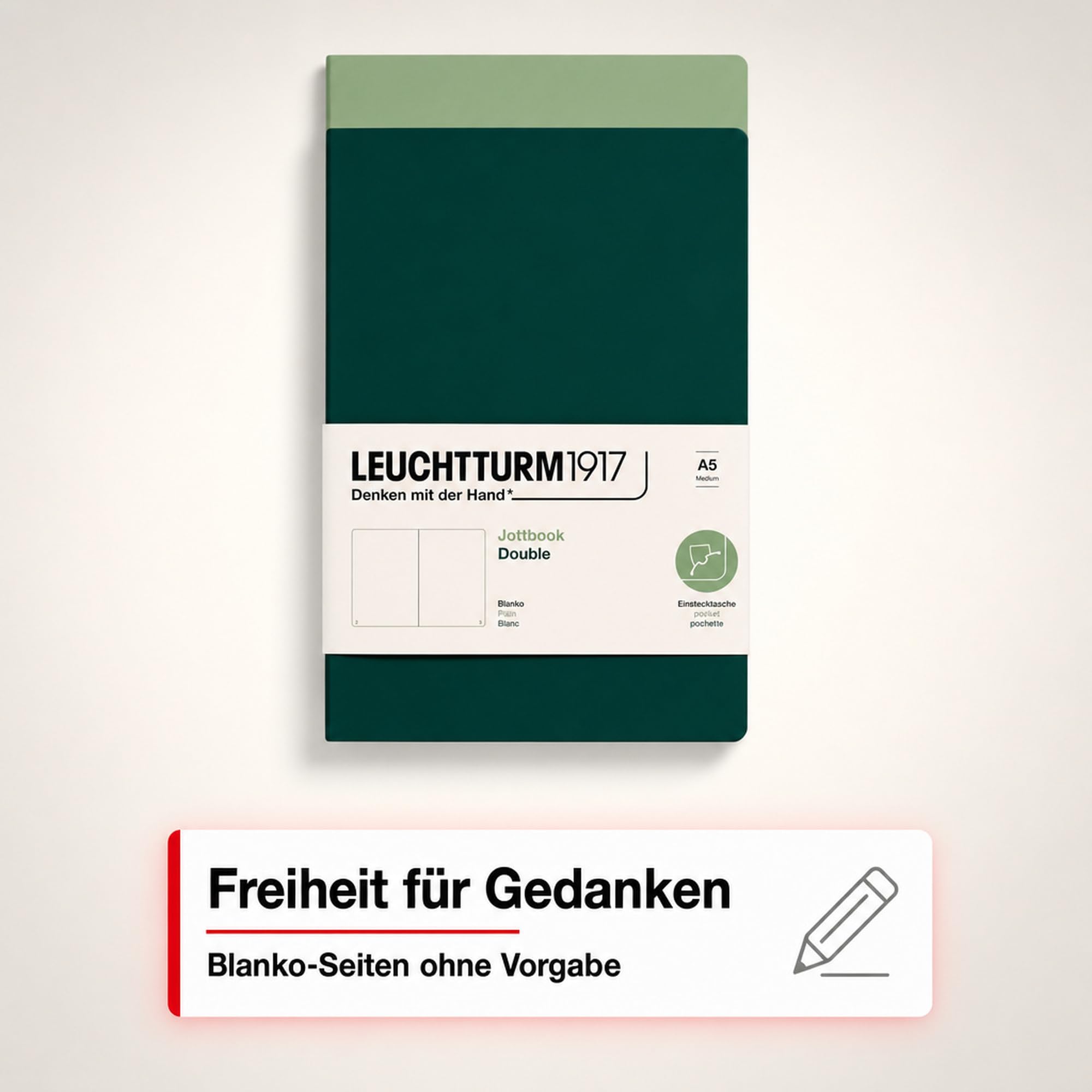 leuchtturm1917-jottbook-a5-blanko-2er-pack-salbei-und-forest-green image 6