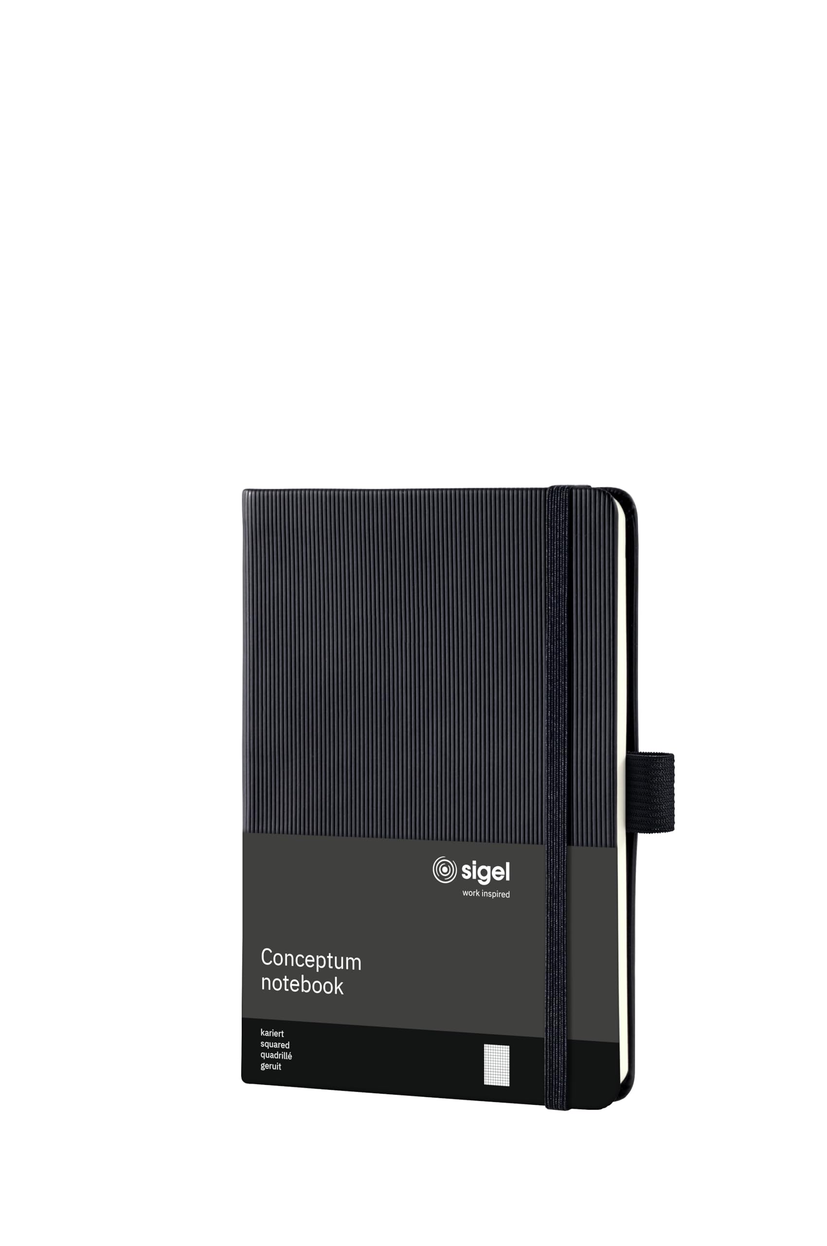 sigel-conceptum-co131-notizbuch-a6-kariert-schwarz-hardcover image 1