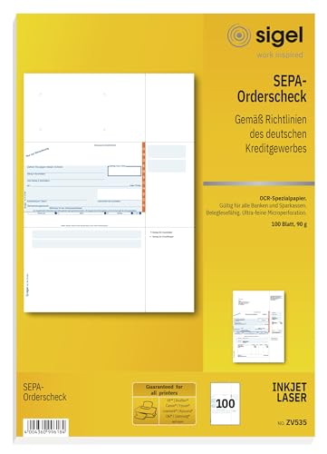 sigel-zv535-sepa-orderscheck-a4-formularblock-100-blatt image 5