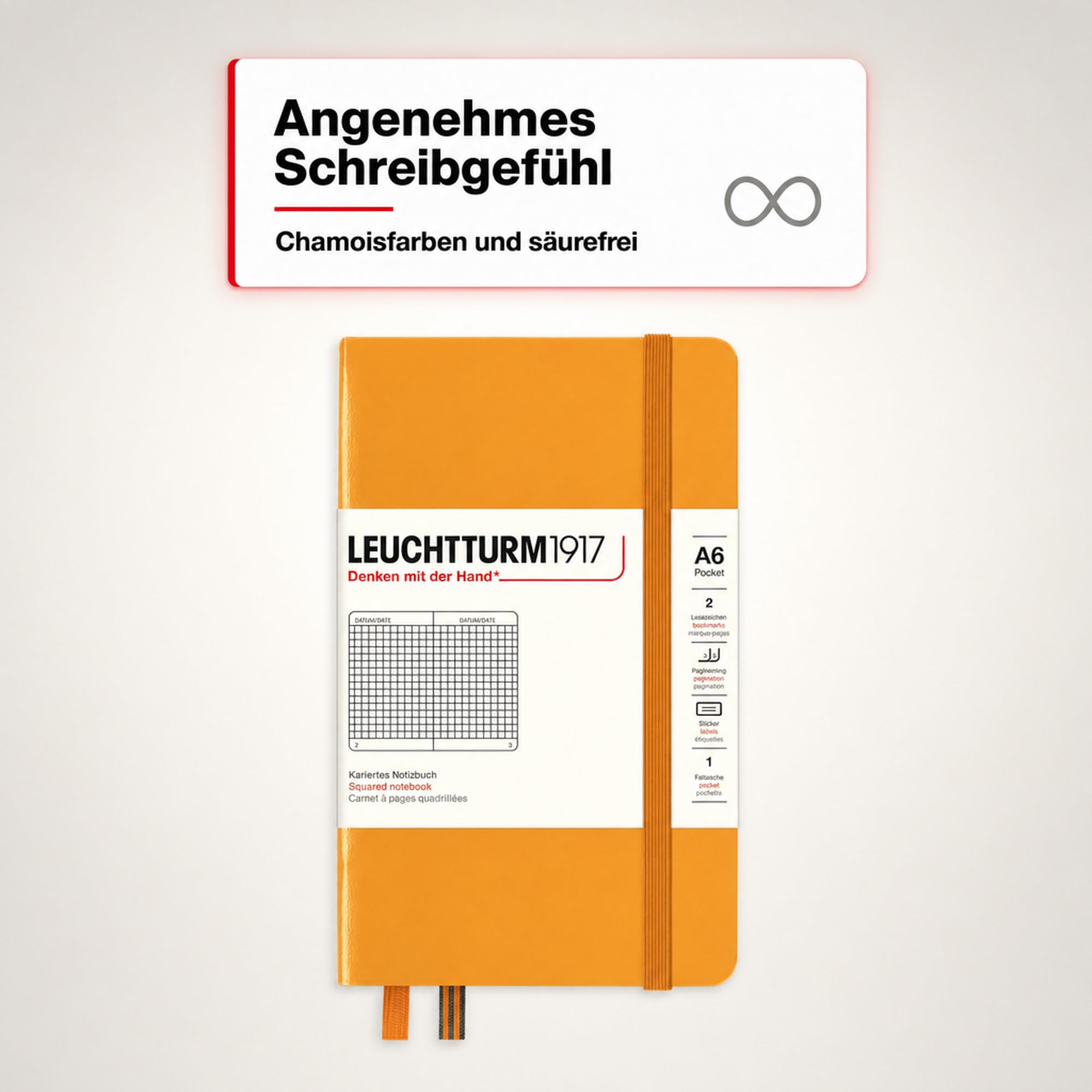 leuchtturm1917-notizbuch-pocket-a6-hardcover-kariert-rising-sun-365628 image 4