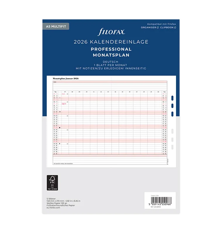 filofax-monatsplaner-deutsch-a5-2026-professional-mit-multifit-lochung image 1