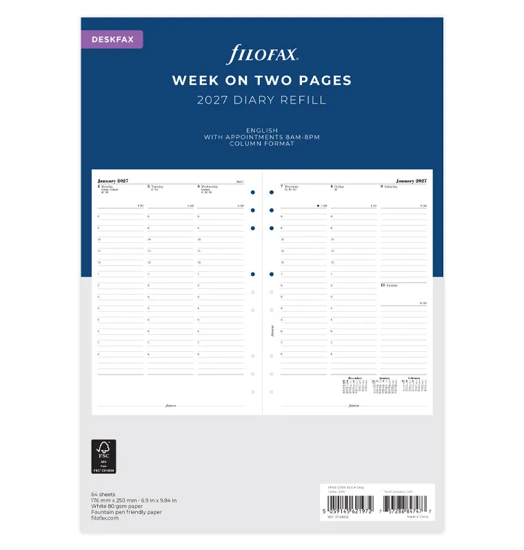 filofax-the-original-kalendereinlage-deskfax-2027-1-woche-2-seiten-englisch image 1