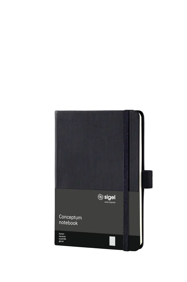 sigel-conceptum-co131-notizbuch-a6-kariert-schwarz-hardcover image 1