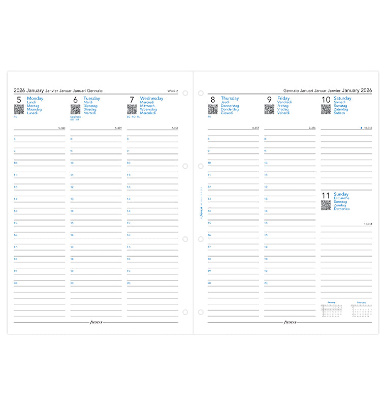filofax-2026-kalendereinlage-1-woche-2-seiten-multilingual-a4 image 4