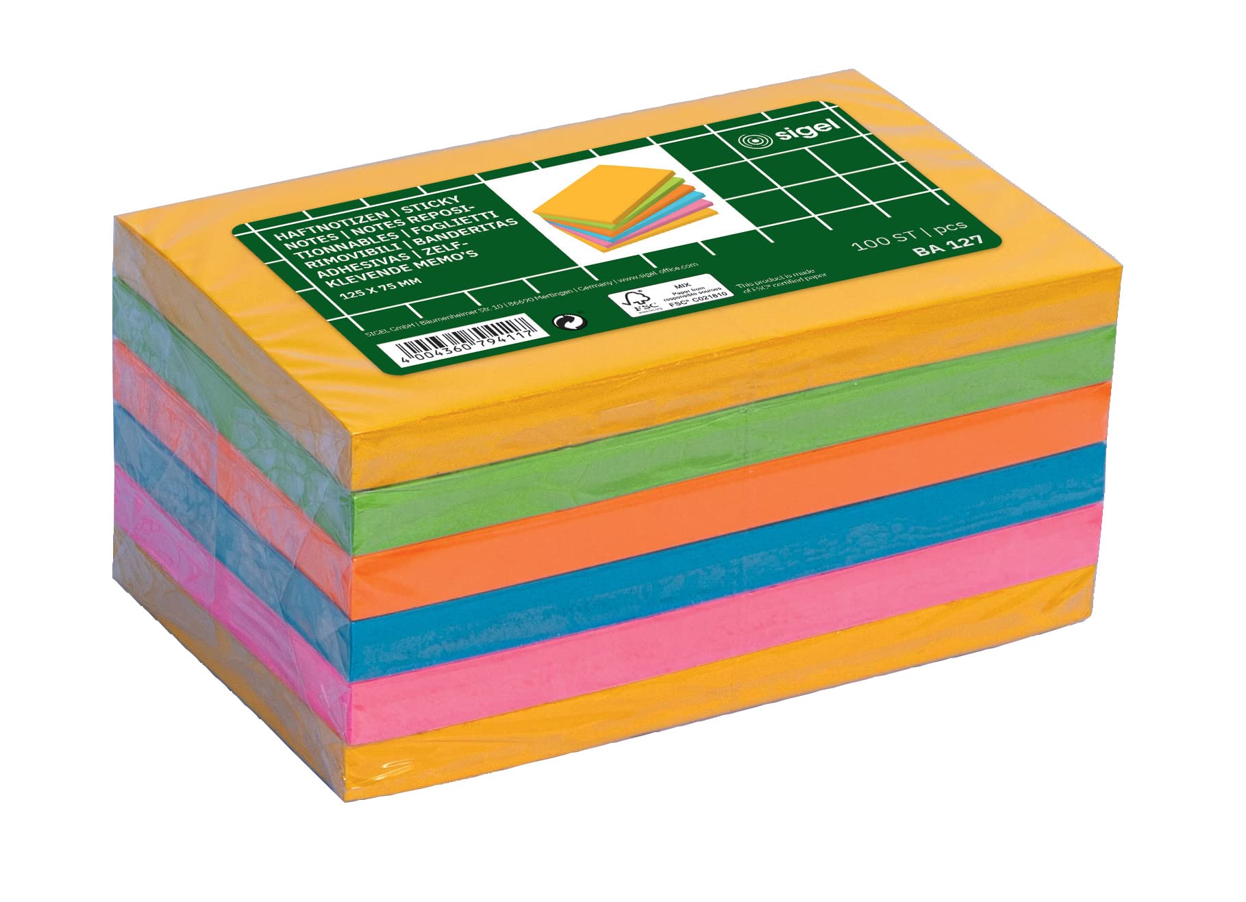 sigel-haftnotizen-12-5-x-7-5-cm-6-bl-cke-100-blatt-5-farben image 4