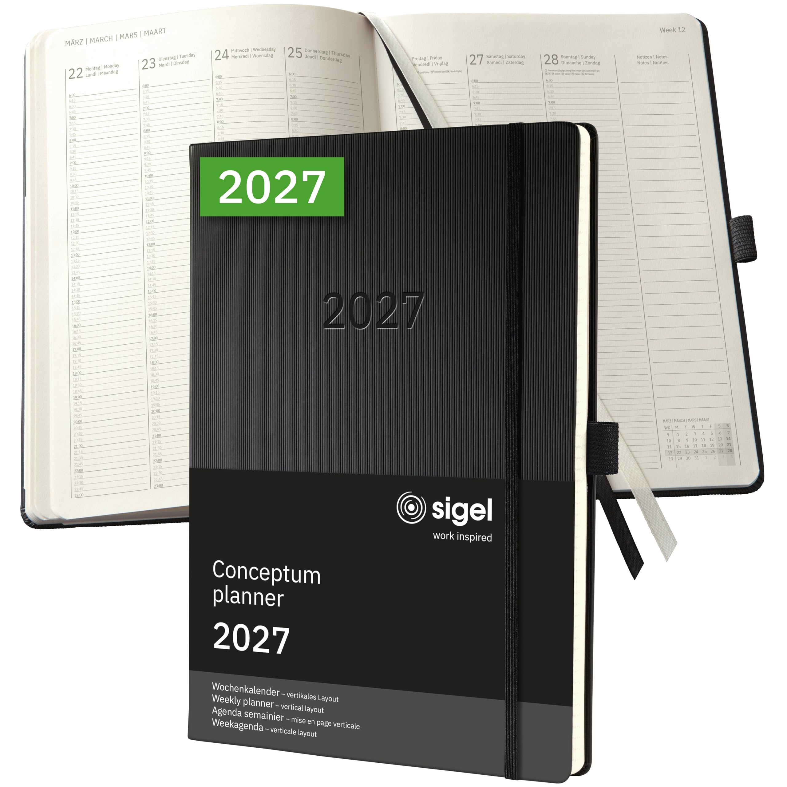 sigel-conceptum-planungsbuch-2027-a4-wochenplaner-vertikal-schwarz image 1