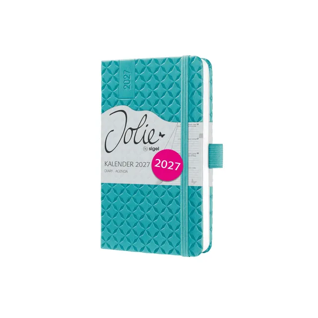 sigel-jolie-wochenkalender-2027-a6-petrol-hardcover-terminplaner image 1