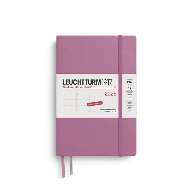 leuchtturm1917-wochenkalender-paperback-b6-2026-dusty-rose-deutsch image 1