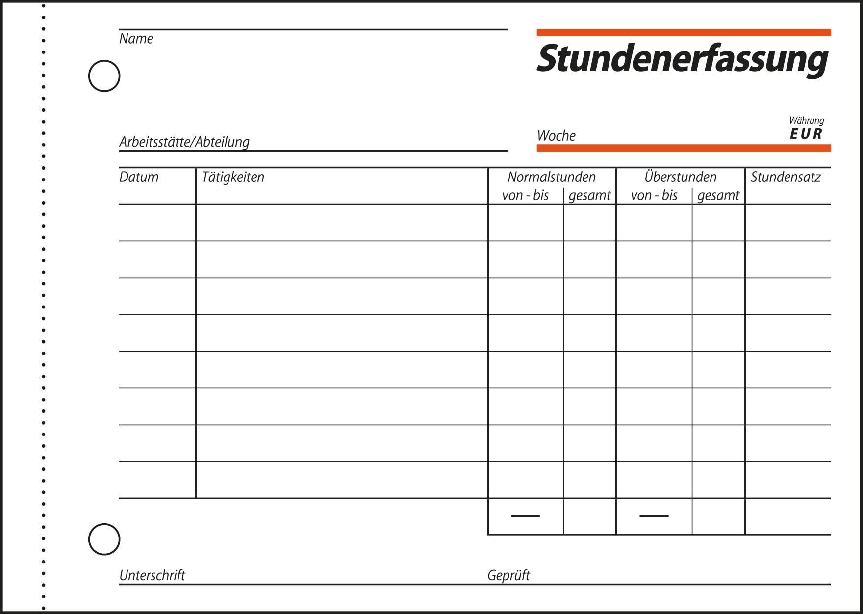 sigel-st615-stundenerfassung-a6-quer-50-blatt-mit-blaupapier image 2