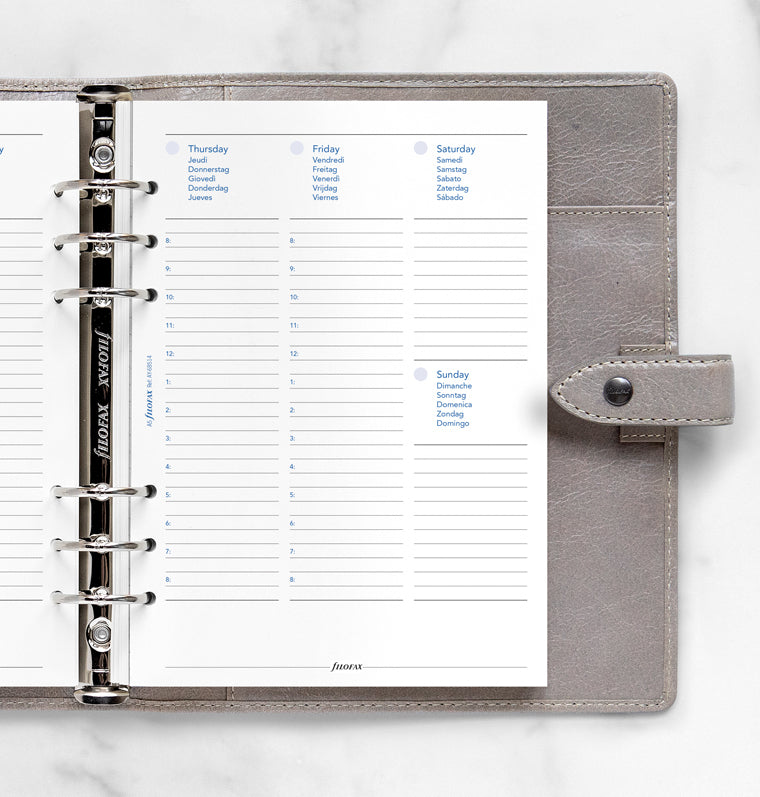 filofax-any-year-a5-kalendereinlage-1-woche-2-seiten-undatiert-multilingual image 2