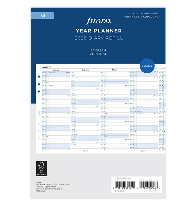 filofax-jahresplaner-englisch-a5-2028-leporello-zum-ausklappen image 1