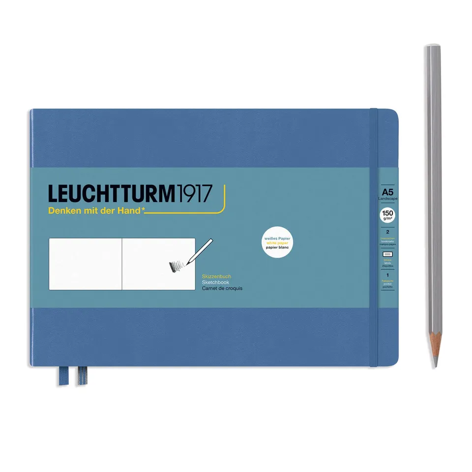 leuchtturm1917-362369-skizzenbuch-landscape-a5-hardcover-denim-150-g-m image 1