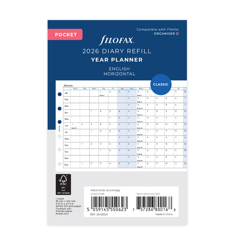 filofax-jahresplaner-2026-pocket-englisch-leporello-einlage image 1