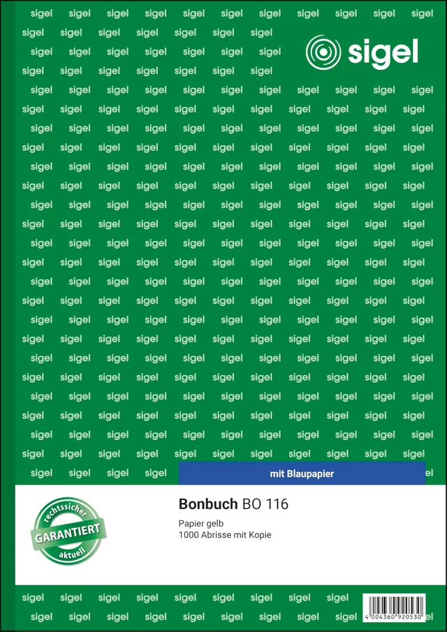 sigel-bo116-bonbuch-bonblock-a4-gelb-1000-abrisse image 1