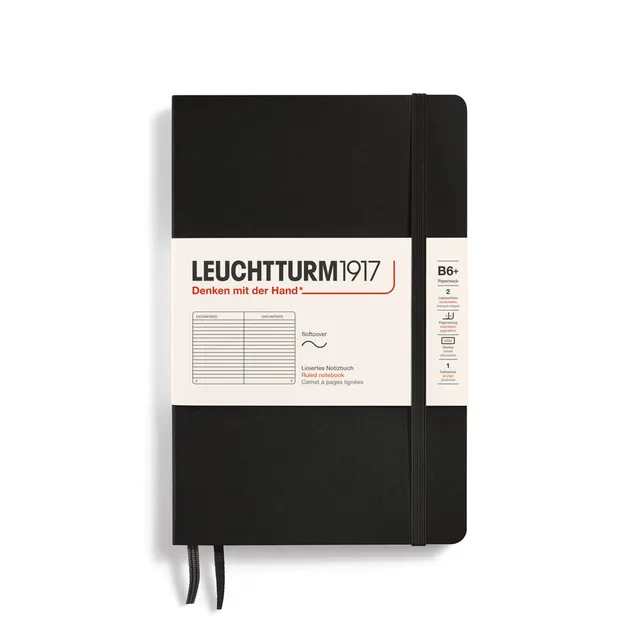 leuchtturm1917-notebook-classic-softcover-b6-liniert-schwarz image 1