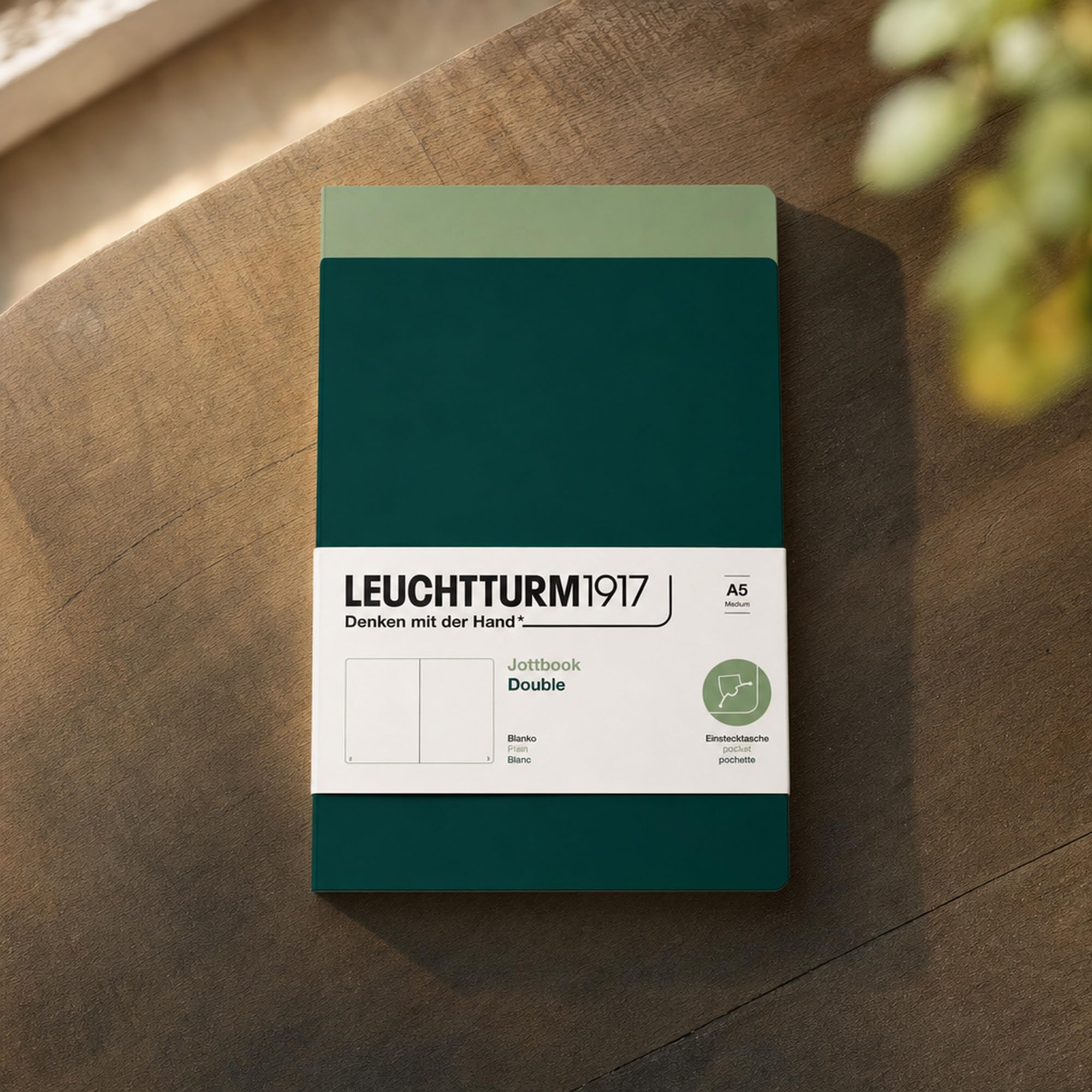 leuchtturm1917-jottbook-a5-blanko-2er-pack-salbei-und-forest-green image 3