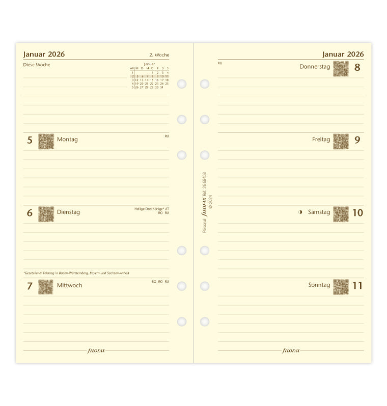 filofax-kalendereinlage-personal-2026-1-woche-auf-2-seiten-deutsch-cotton-cream image 4