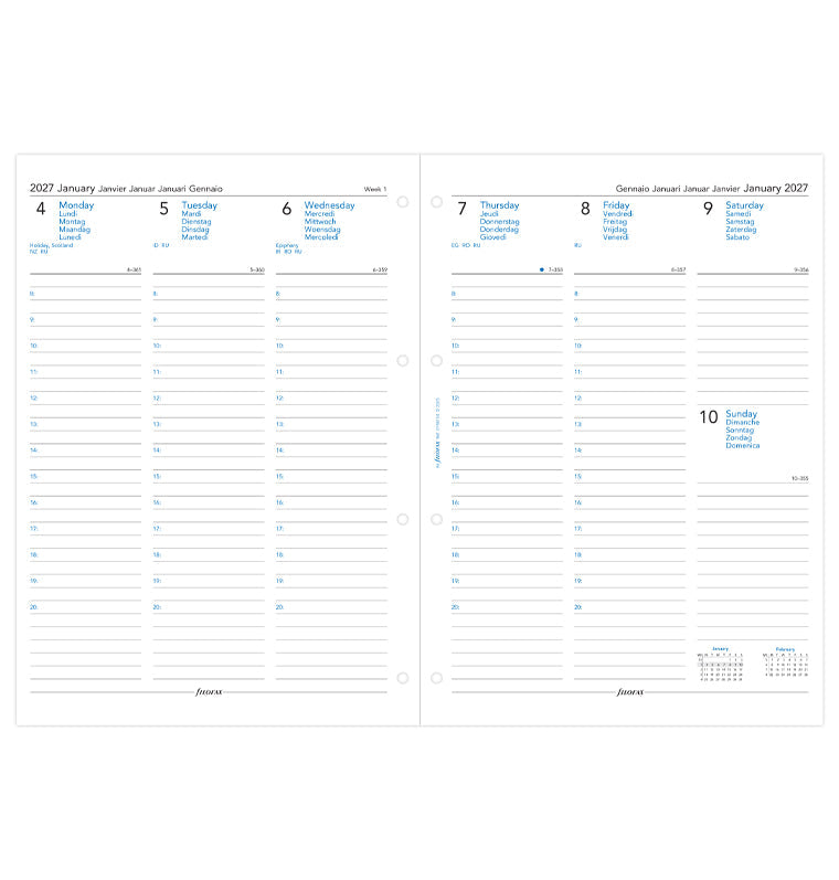 filofax-kalendereinlage-2027-a4-1-woche-2-seiten-multilingual image 4