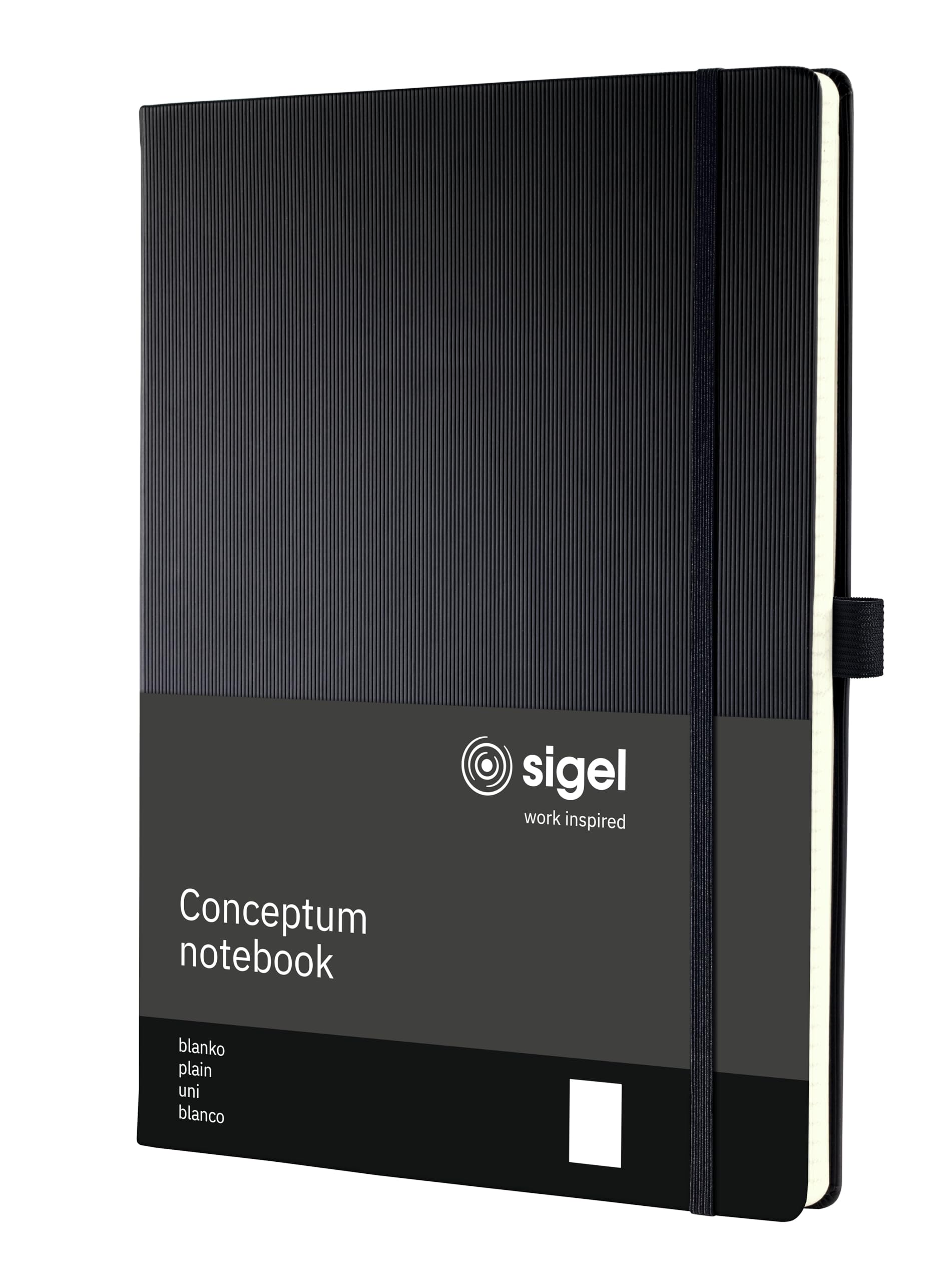 sigel-conceptum-premium-notizbuch-a4-blanko-schwarz-hardcover-194-seiten image 1