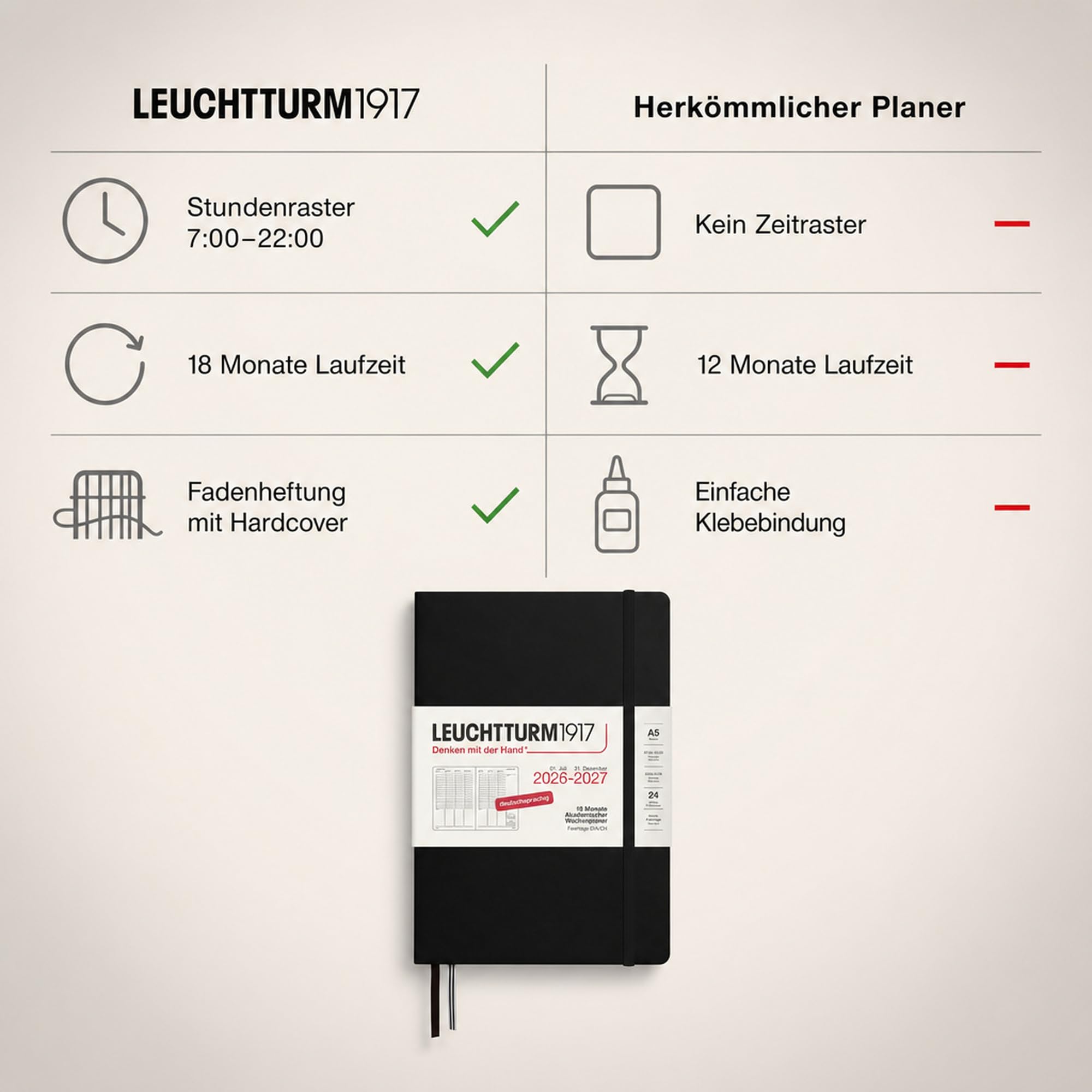 leuchtturm1917-wochenplaner-2027-medium-a5-schwarz-deutsch-18-monate-stundenrast image 5