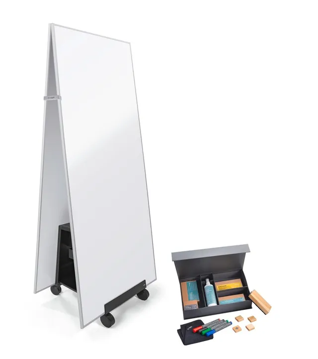 sigel-meet-up-set-2-whiteboards-90x180-cm-mit-aufsteller-und-starterset-2 image 1