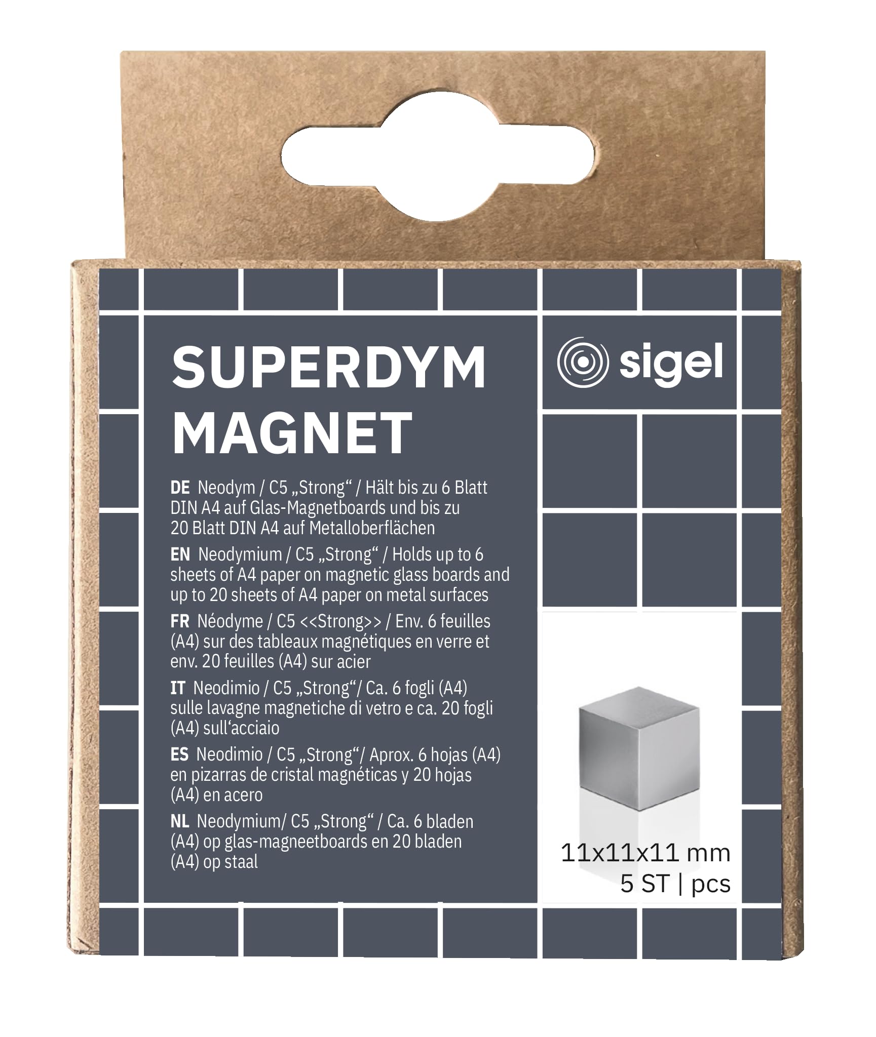 sigel-neodym-magnete-cube-design-11x11x11-mm-5-st-ck-silbergrau image 4