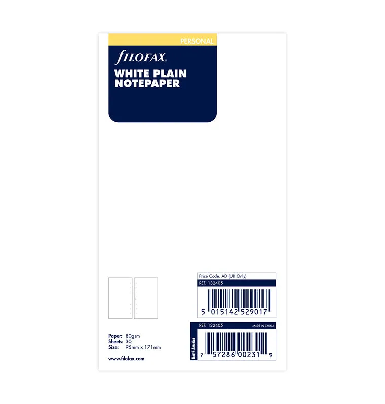 filofax-notizpapier-wei-blanko-personal image 1