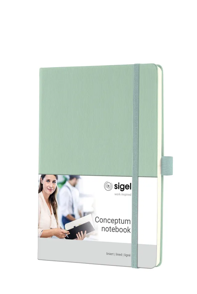 sigel-conceptum-notizbuch-a5-liniert-hardcover-gr-n-194-seiten image 1