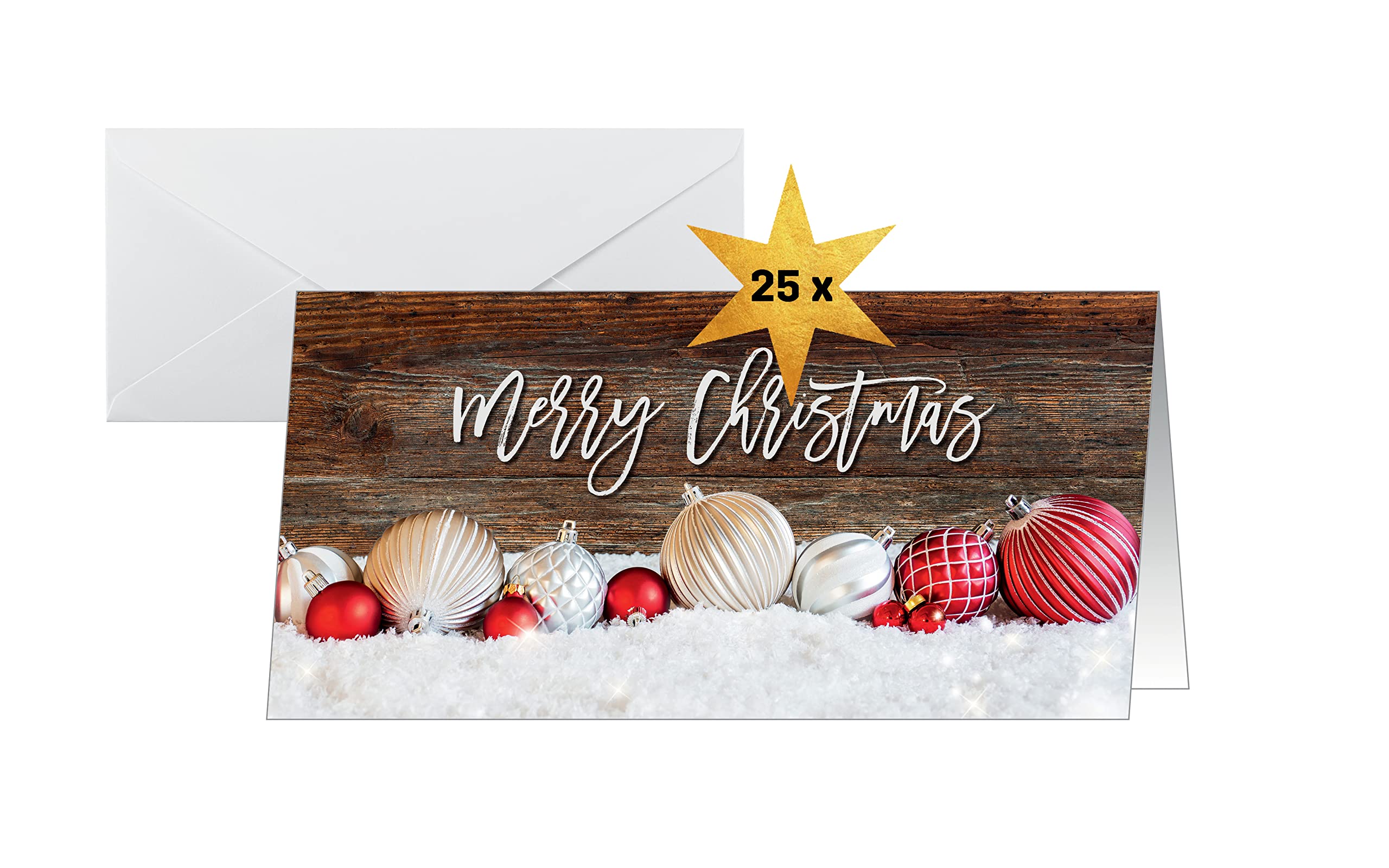 sigel-weihnachtskarten-rot-wei-holzoptik-din-lang-25-st-ck image 1