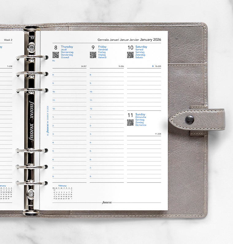 filofax-kalendereinlage-a5-2026-1-woche-auf-2-seiten-multilingual image 2