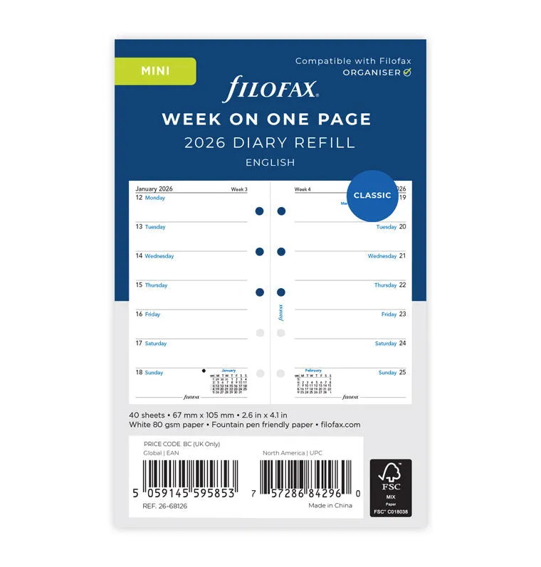 filofax-kalendereinlage-1-woche-auf-1-seite-englisch-mini-2026 image 1