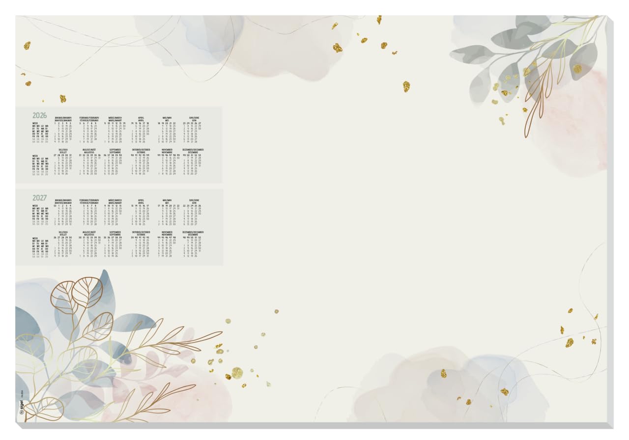 sigel-artetempus-schreibtischunterlage-papier-a2-2026-2027-pastel-garden image 1