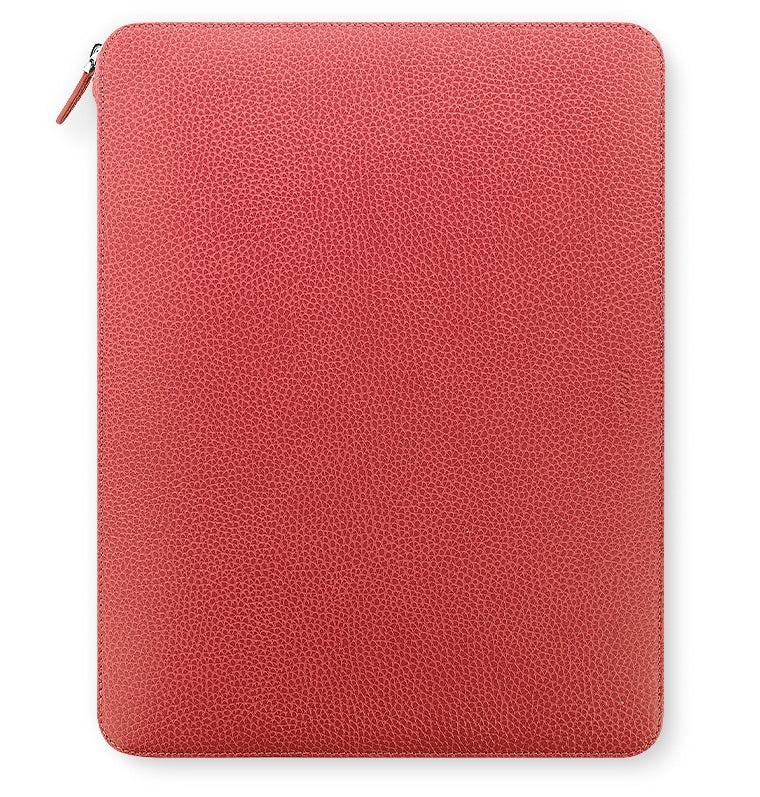 filofax-finsbury-a4-zip-folio-coral-leder-konferenzmappe-mit-notebook image 1