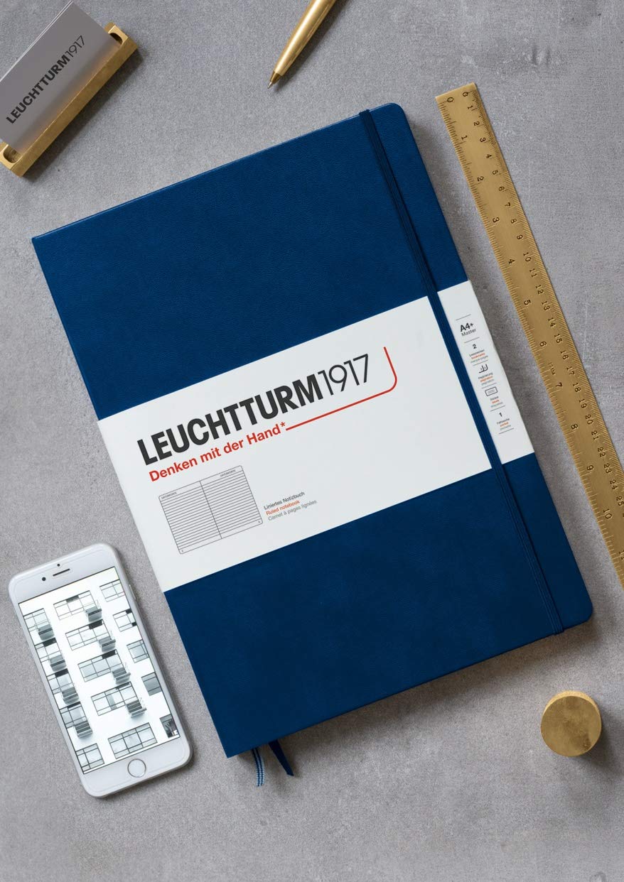 leuchtturm1917-notizbuch-master-classic-a4-hardcover-marine-dotted-233-seiten image 2