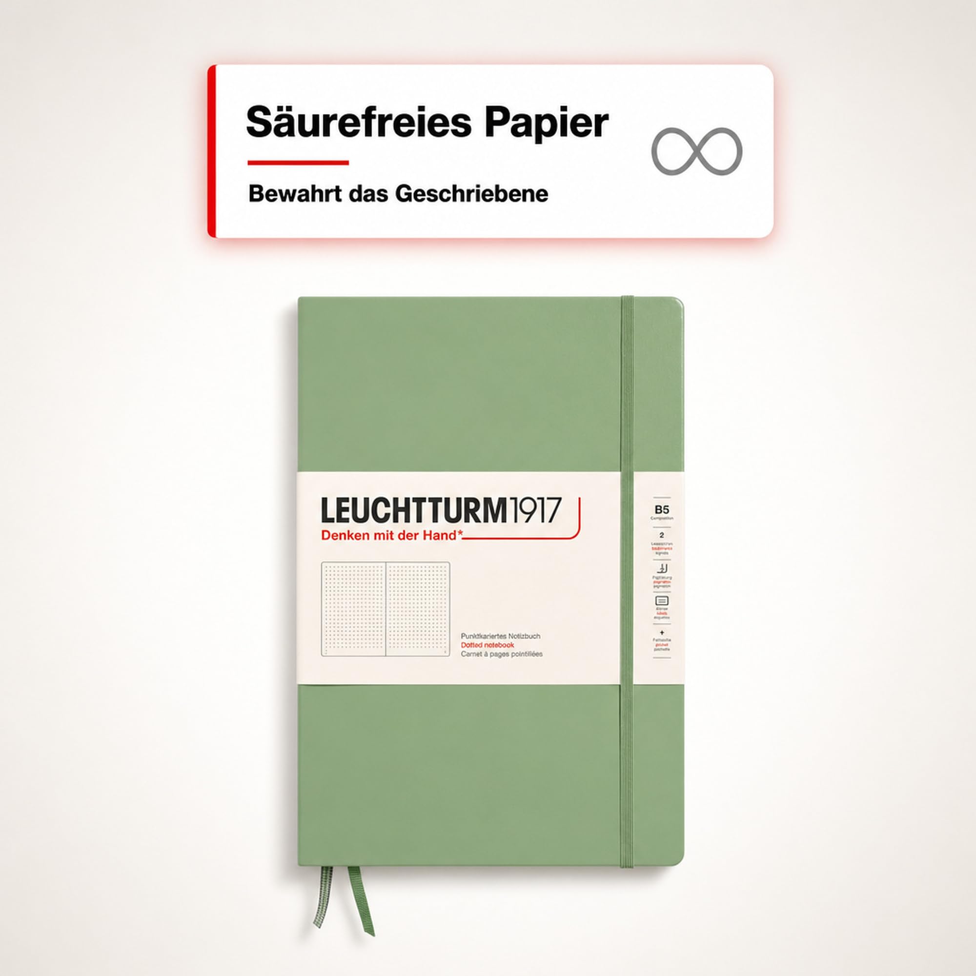 leuchtturm1917-notizbuch-composition-b5-hardcover-salbei-dotted-219-seiten image 8