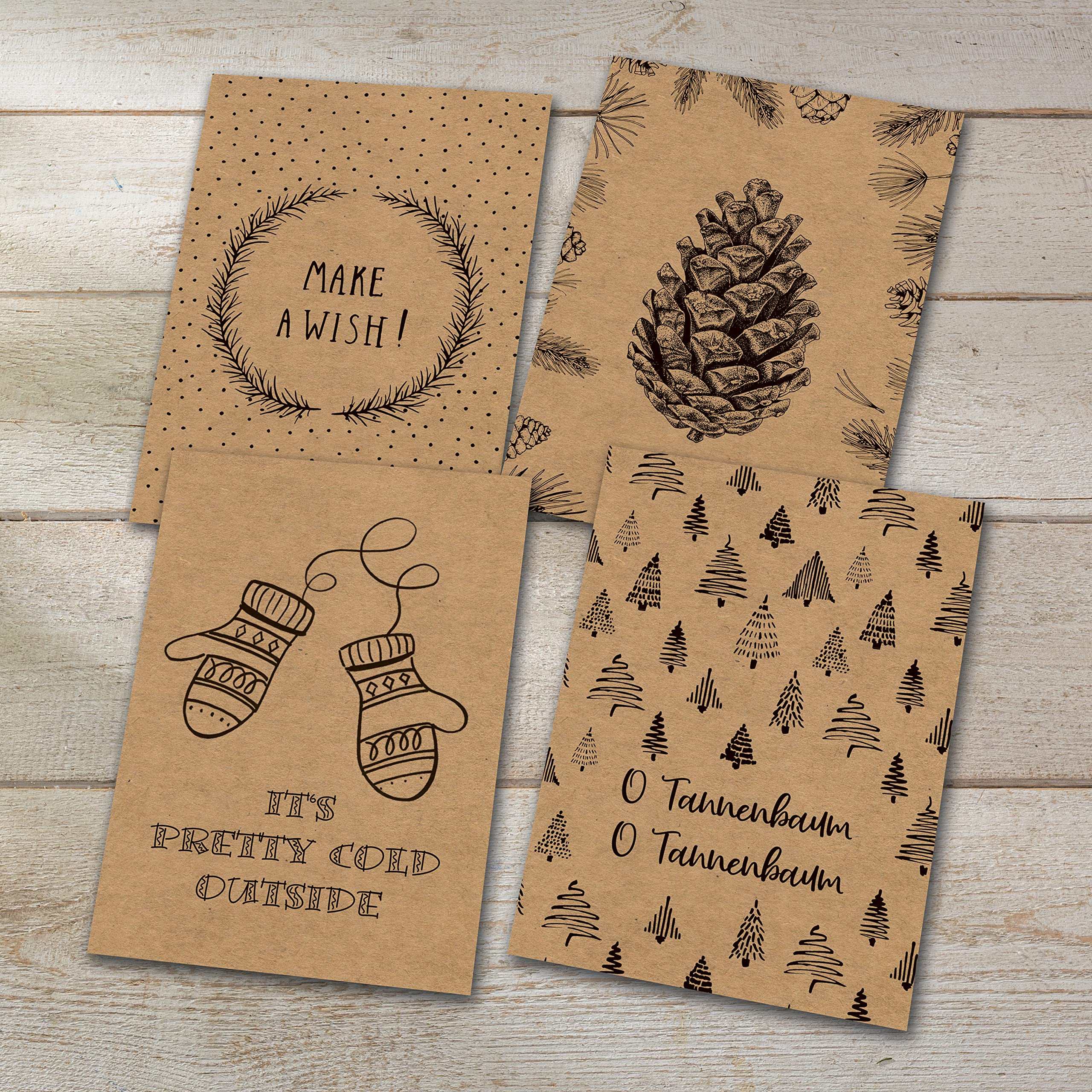 sigel-natural-christmas-postkarten-a6-24-karten-kraftpapier image 4