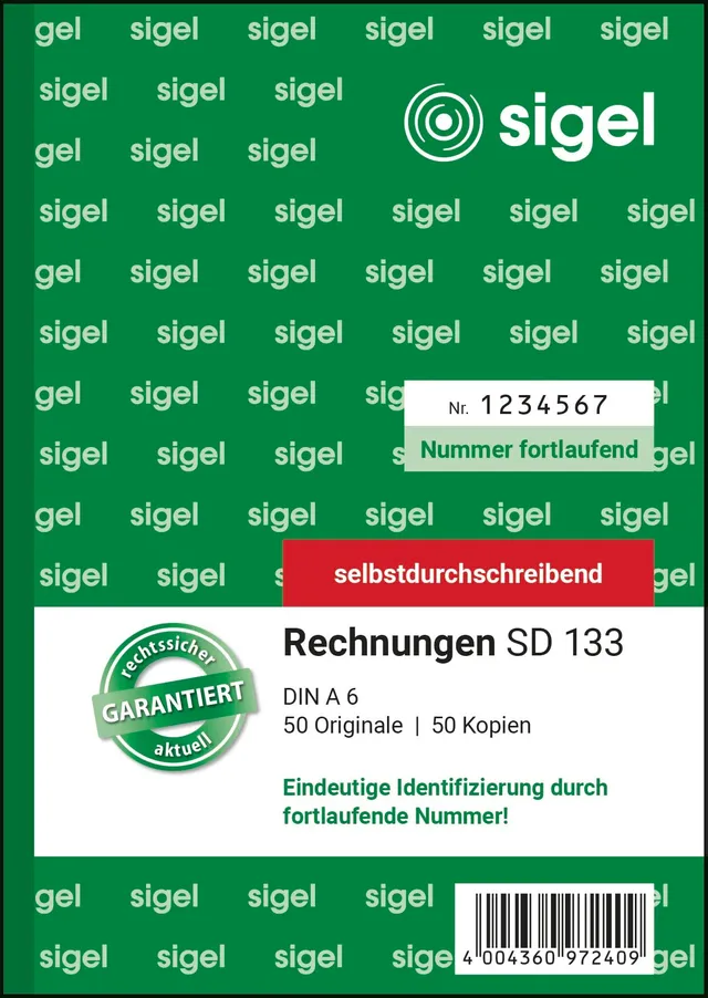 sigel-rechnungsblock-nummeriert-a6-2x50-blatt-selbstdurchschreibend image 1