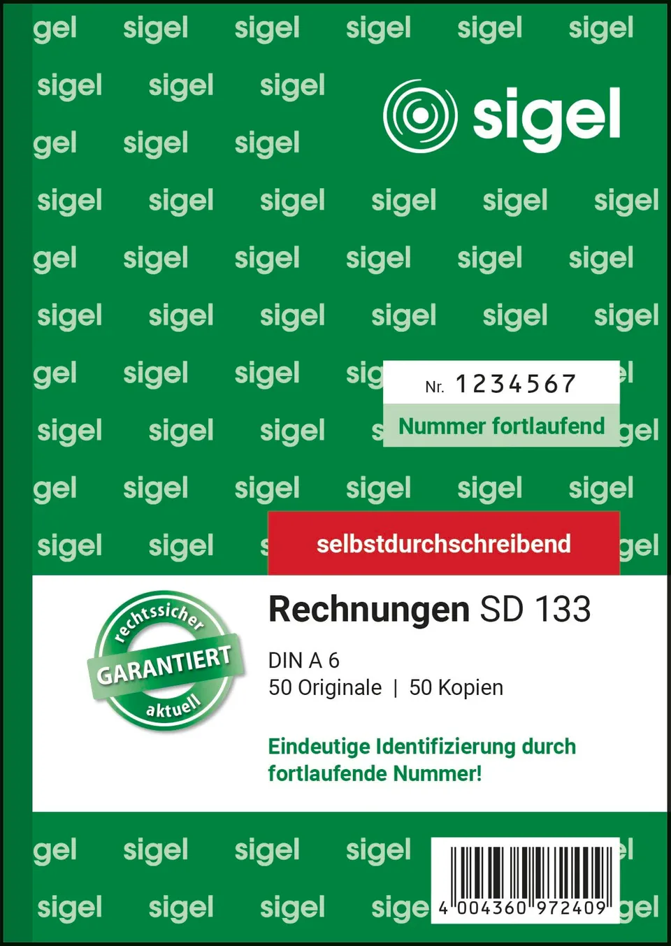 sigel-rechnungsblock-nummeriert-a6-2x50-blatt-selbstdurchschreibend image 1