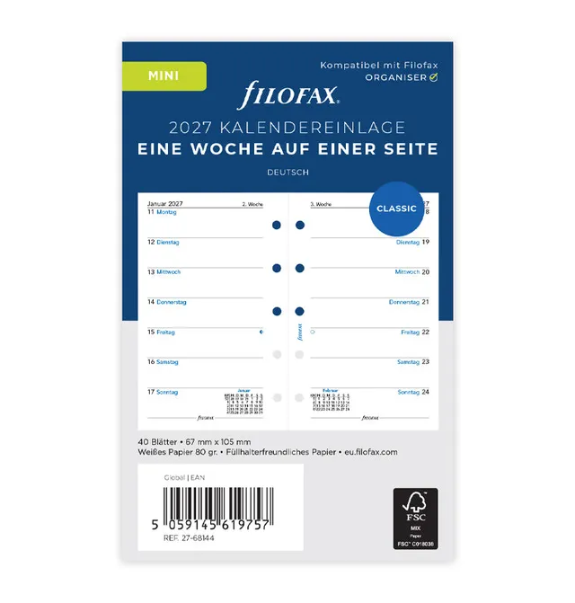 filofax-kalendereinlage-1-woche-1-seite-deutsch-mini-2027 image 1